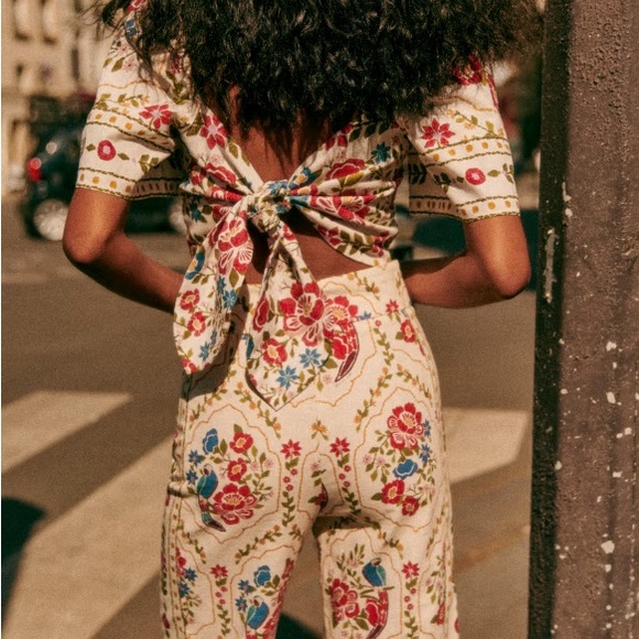 NWT Sezane x Farm Rio Tiago Pant sz36 - Picture 3 of 11